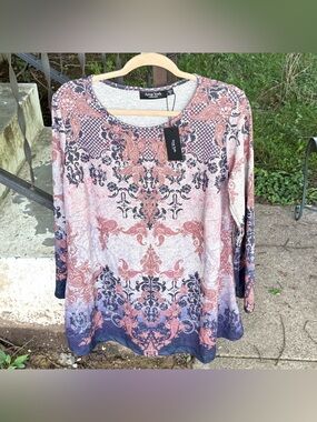 Arna York NWT Long Sleeve Paisley Tunic Top Women’s Sz 18